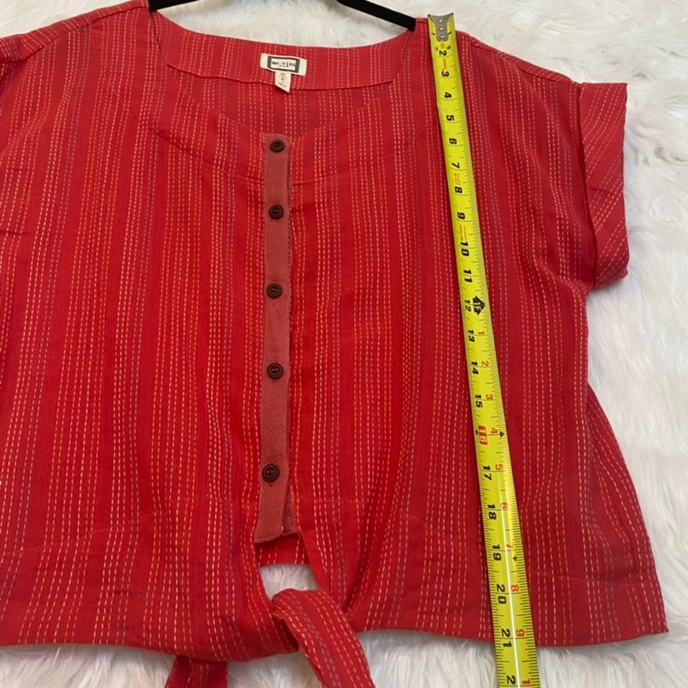 Anthropologie Mo:Vint Dani Shirt Front-Tie Button Up Blouse Small - Picture 9 of 12